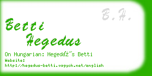 betti hegedus business card